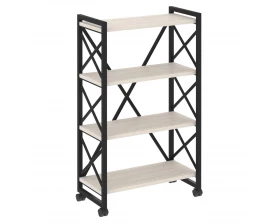 Стеллаж на колесных опорах - 4 полки 800х400х1334 Лофт / Loft images