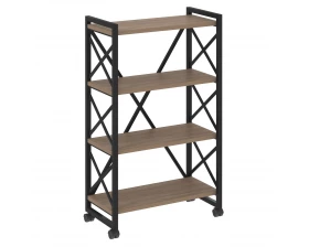Стеллаж на колесных опорах - 4 полки 800х400х1334 Лофт / Loft images
