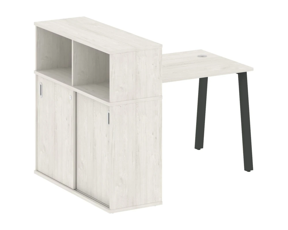 Стол письменный на А-образном м/к с опорным шкафом-купе 141x112x109,8 Метал Систем / Metal System