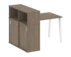 Стол письменный на А-образном м/к с опорным шкафом-купе 141x112x109,8 Метал Систем / Metal System images