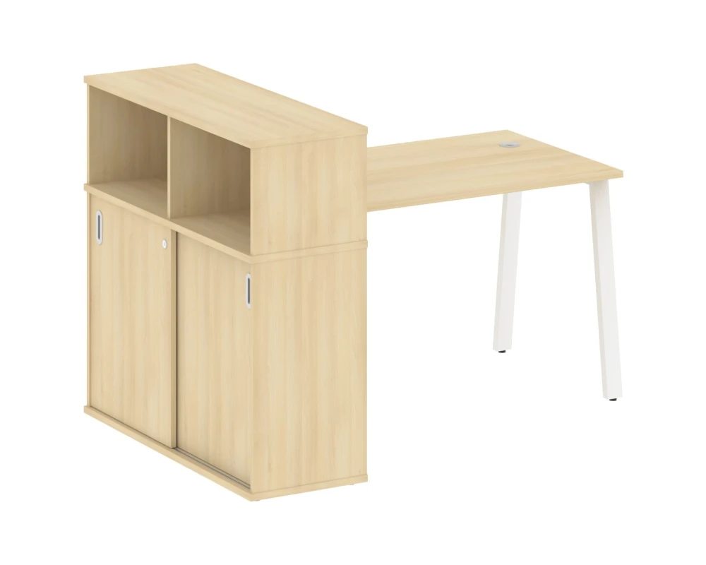 Стол письменный на А-образном м/к с опорным шкафом-купе 161x112x109,8 Метал Систем / Metal System