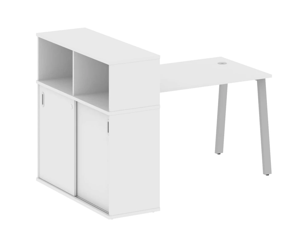 Стол письменный на А-образном м/к с опорным шкафом-купе 161x112x109,8 Метал Систем / Metal System
