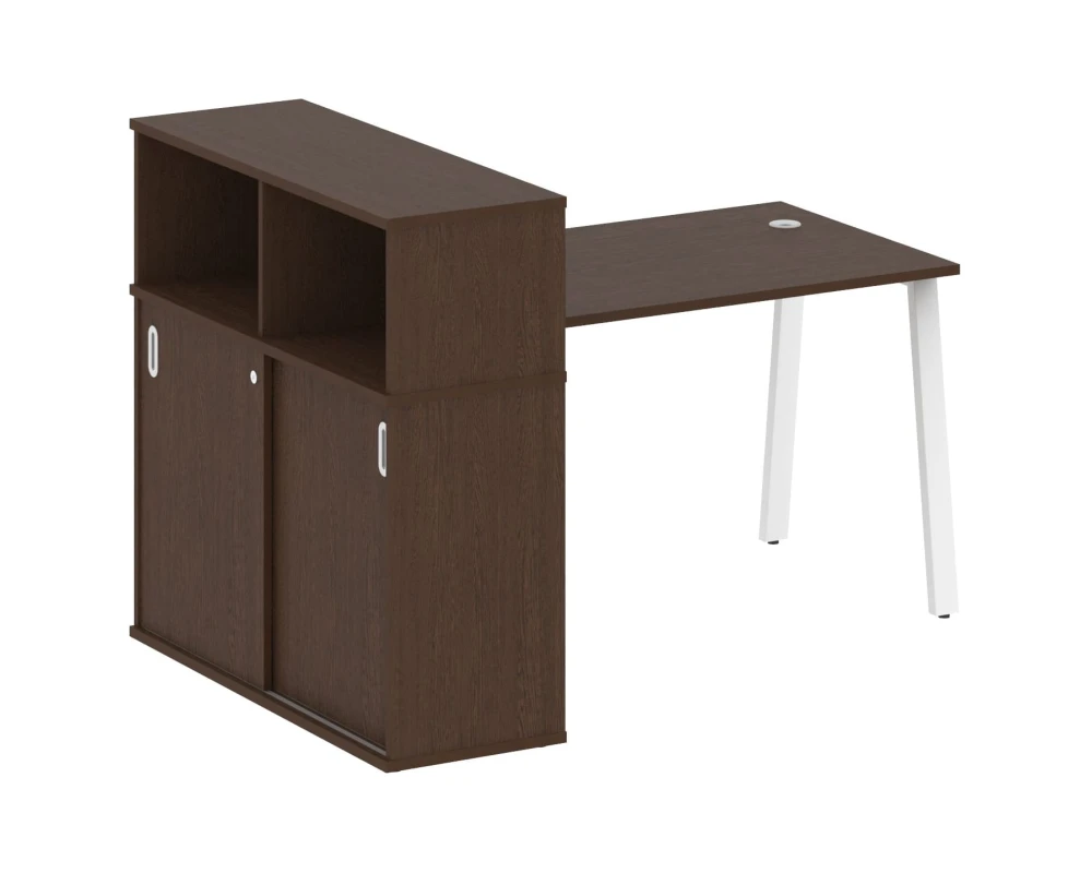 Стол письменный на А-образном м/к с опорным шкафом-купе 161x112x109,8 Метал Систем / Metal System