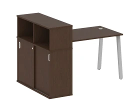 Стол письменный на А-образном м/к с опорным шкафом-купе 161x112x109,8 Метал Систем / Metal System images