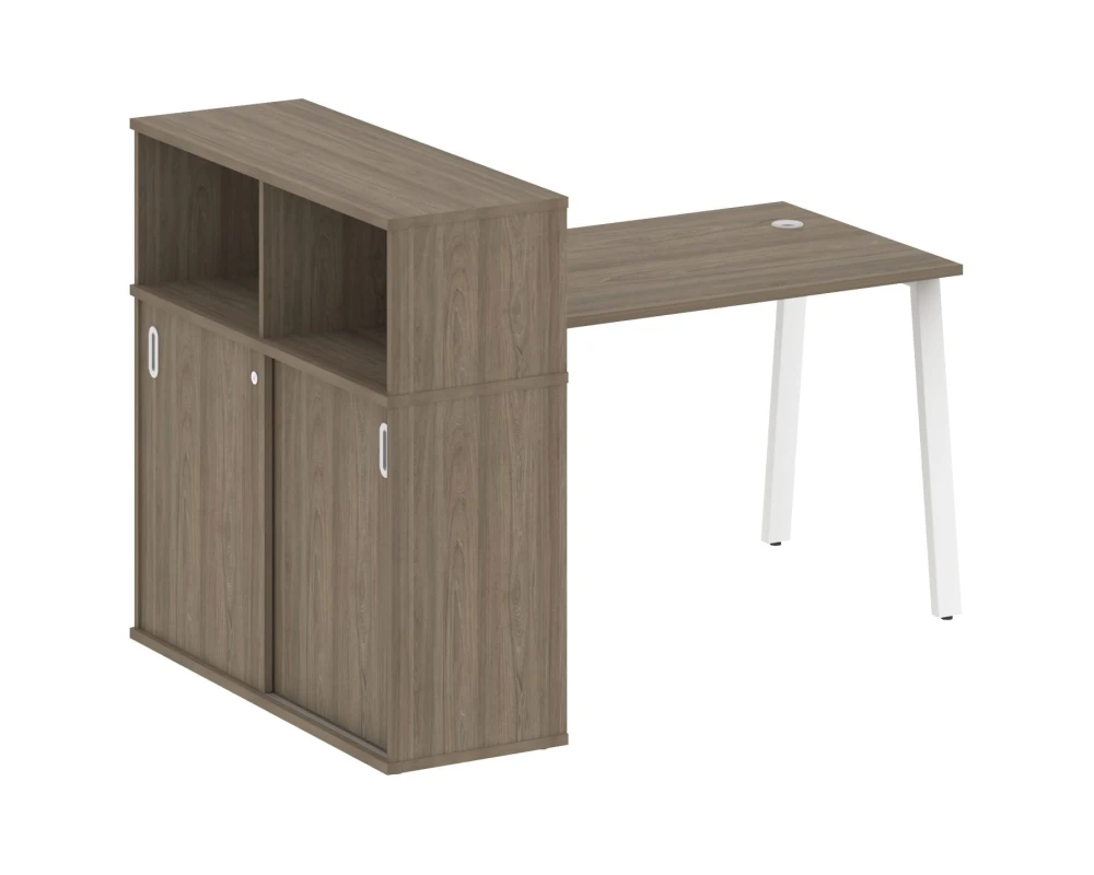 Стол письменный на А-образном м/к с опорным шкафом-купе 161x112x109,8 Метал Систем / Metal System