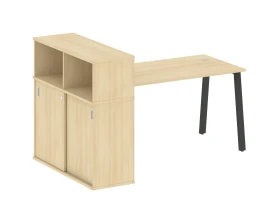 Стол письменный на А-образном м/к с опорным шкафом-купе 181x112x109,8 Метал Систем / Metal System images