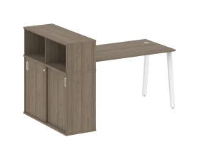 Стол письменный на А-образном м/к с опорным шкафом-купе 181x112x109,8 Метал Систем / Metal System images
