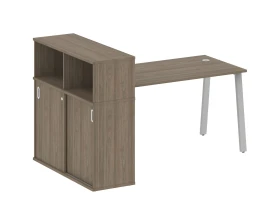 Стол письменный на А-образном м/к с опорным шкафом-купе 181x112x109,8 Метал Систем / Metal System images