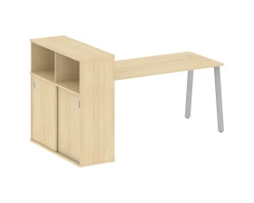 Стол письменный на А-образном м/к с опорным шкафом-купе 201x112x109,8 Метал Систем / Metal System images