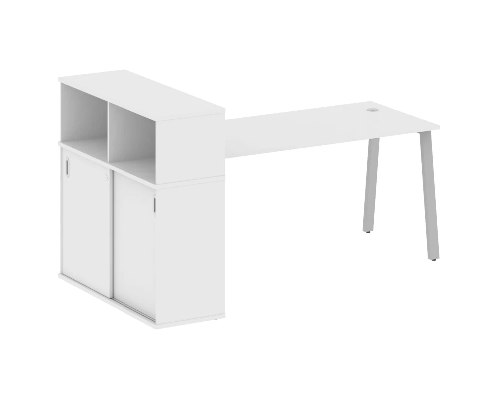 Стол письменный на А-образном м/к с опорным шкафом-купе 201x112x109,8 Метал Систем / Metal System