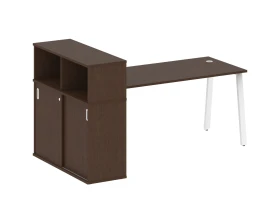 Стол письменный на А-образном м/к с опорным шкафом-купе 201x112x109,8 Метал Систем / Metal System images