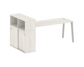 Стол письменный на А-образном м/к с опорным шкафом-купе 221x112x109,8 Метал Систем / Metal System images