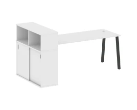 Стол письменный на А-образном м/к с опорным шкафом-купе 221x112x109,8 Метал Систем / Metal System images