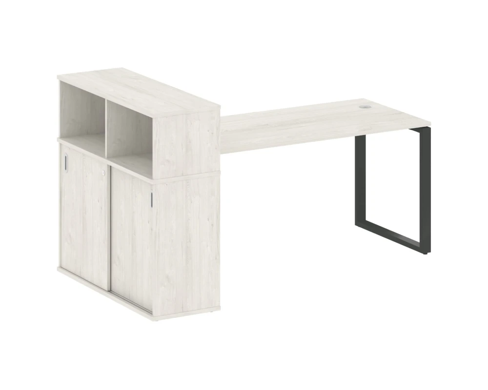 Стол письменный на О-образном м/к с опорным шкафом-купе 201x112x109,8 Метал Систем / Metal System