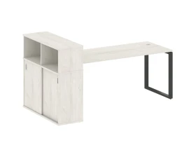 Стол письменный на О-образном м/к с опорным шкафом-купе 221x112x109,8 Метал Систем / Metal System images