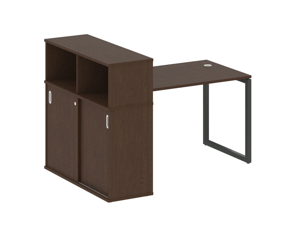 Стол письменный с шкафом-купе на О-образном м/к 1610x1120x1098 Метал Систем Куатро 4х4 / Metal System Quattro 4x4