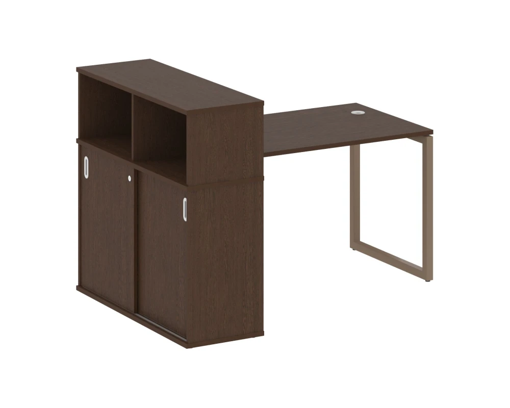 Стол письменный с шкафом-купе на О-образном м/к 1610x1120x1098 Метал Систем Куатро 4х4 / Metal System Quattro 4x4