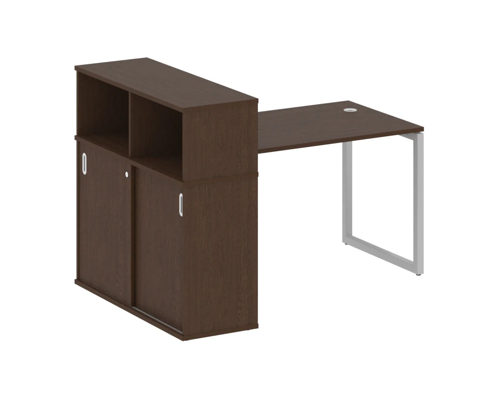 Стол письменный с шкафом-купе на О-образном м/к 1610x1120x1098 Метал Систем Куатро 4х4 / Metal System Quattro 4x4