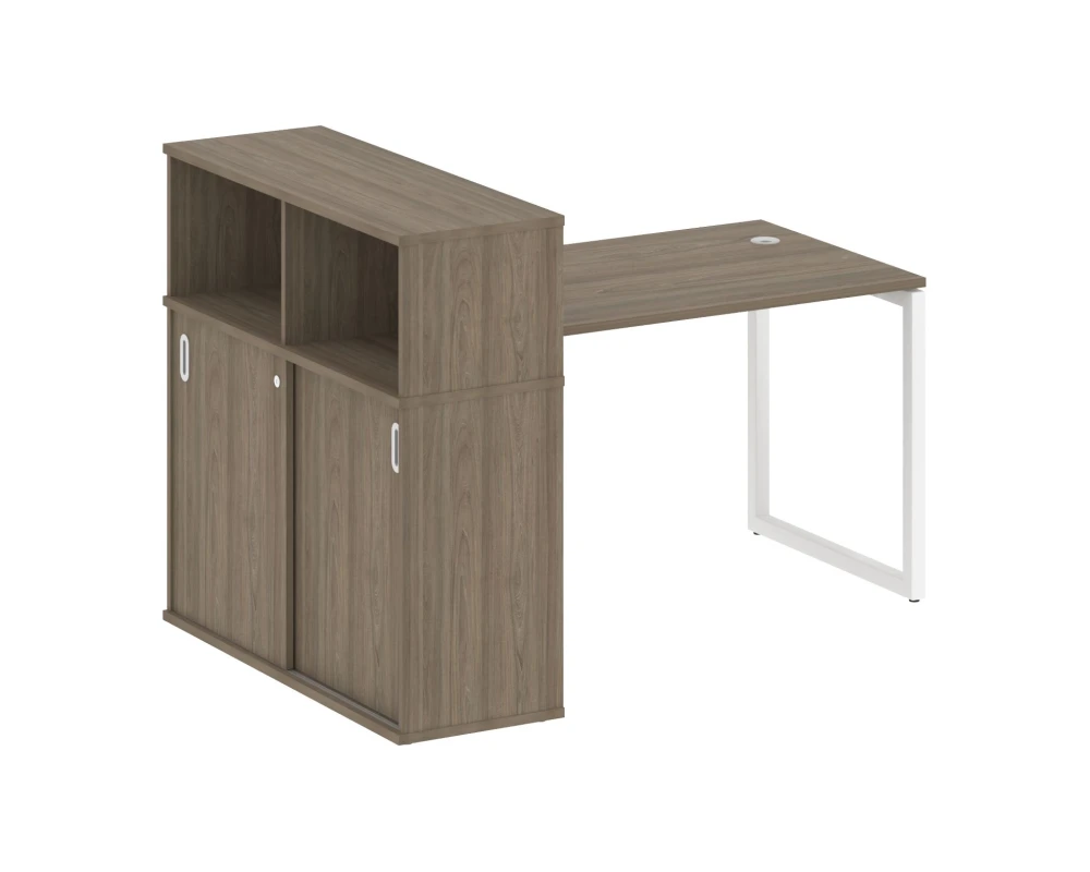 Стол письменный с шкафом-купе на О-образном м/к 1610x1120x1098 Метал Систем Куатро 4х4 / Metal System Quattro 4x4