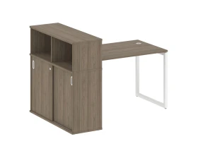 Стол письменный с шкафом-купе на О-образном м/к 1610x1120x1098 Метал Систем Куатро 4х4 / Metal System Quattro 4x4 images