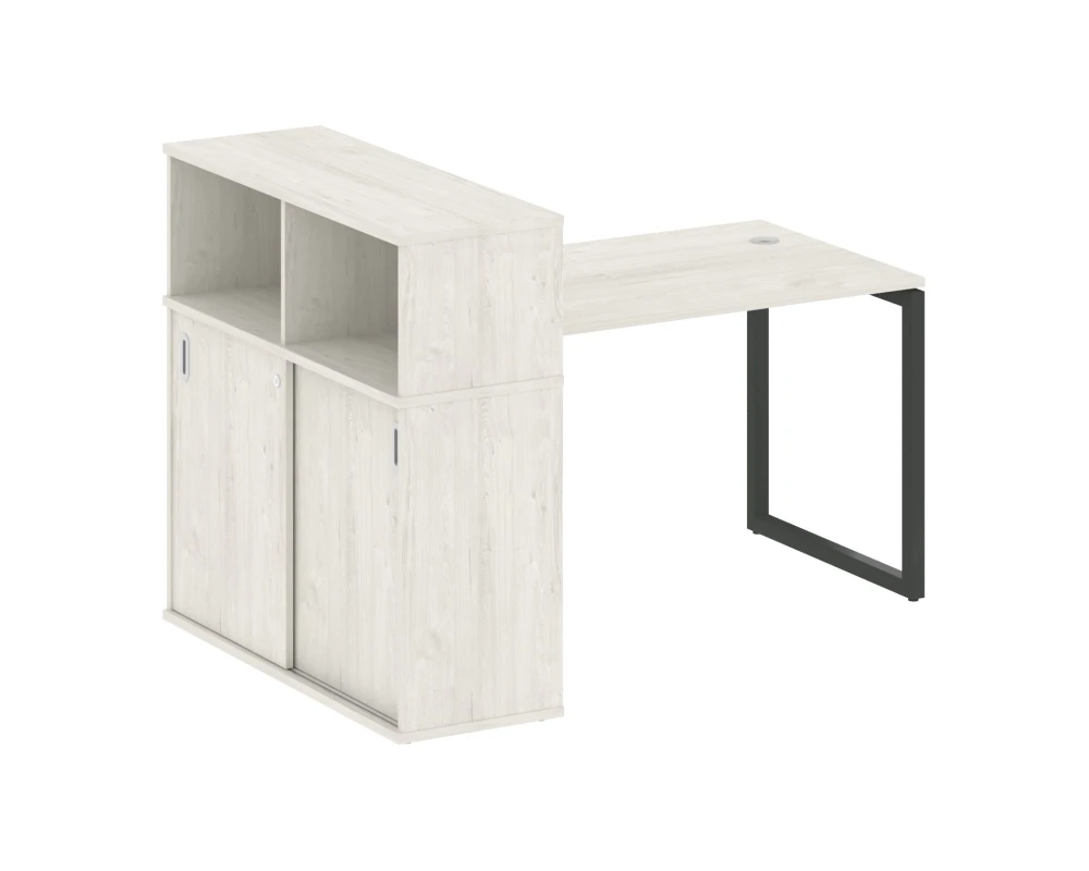 Стол письменный с шкафом-купе на О-образном м/к 1610x1120x1098 Метал Систем Куатро 4х4 / Metal System Quattro 4x4