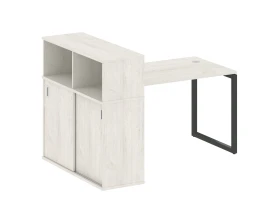 Стол письменный с шкафом-купе на О-образном м/к 1610x1120x1098 Метал Систем Куатро 4х4 / Metal System Quattro 4x4 images