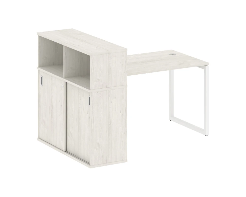 Стол письменный с шкафом-купе на О-образном м/к 1610x1120x1098 Метал Систем Куатро 4х4 / Metal System Quattro 4x4