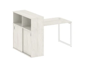 Стол письменный с шкафом-купе на О-образном м/к 1610x1120x1098 Метал Систем Куатро 4х4 / Metal System Quattro 4x4 images