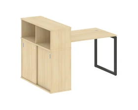 Стол письменный с шкафом-купе на О-образном м/к 1610x1120x1098 Метал Систем Куатро 4х4 / Metal System Quattro 4x4 images