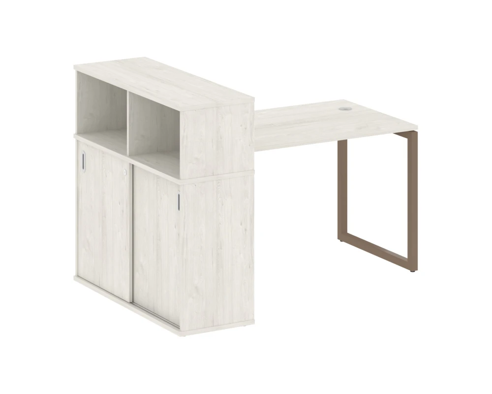 Стол письменный с шкафом-купе на О-образном м/к 1610x1120x1098 Метал Систем Куатро 4х4 / Metal System Quattro 4x4