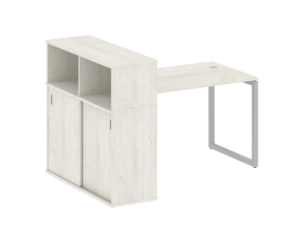 Стол письменный с шкафом-купе на О-образном м/к 1610x1120x1098 Метал Систем Куатро 4х4 / Metal System Quattro 4x4