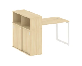 Стол письменный с шкафом-купе на О-образном м/к 1610x1120x1098 Метал Систем Куатро 4х4 / Metal System Quattro 4x4 images