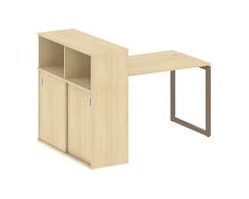 Стол письменный с шкафом-купе на О-образном м/к 1610x1120x1098 Метал Систем Куатро 4х4 / Metal System Quattro 4x4 images