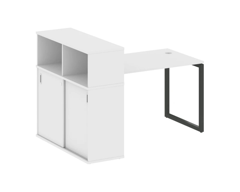 Стол письменный с шкафом-купе на О-образном м/к 1610x1120x1098 Метал Систем Куатро 4х4 / Metal System Quattro 4x4