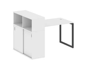 Стол письменный с шкафом-купе на О-образном м/к 1610x1120x1098 Метал Систем Куатро 4х4 / Metal System Quattro 4x4 images