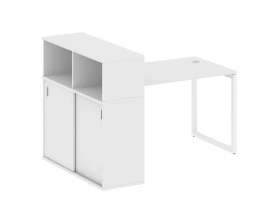 Стол письменный с шкафом-купе на О-образном м/к 1610x1120x1098 Метал Систем Куатро 4х4 / Metal System Quattro 4x4 images