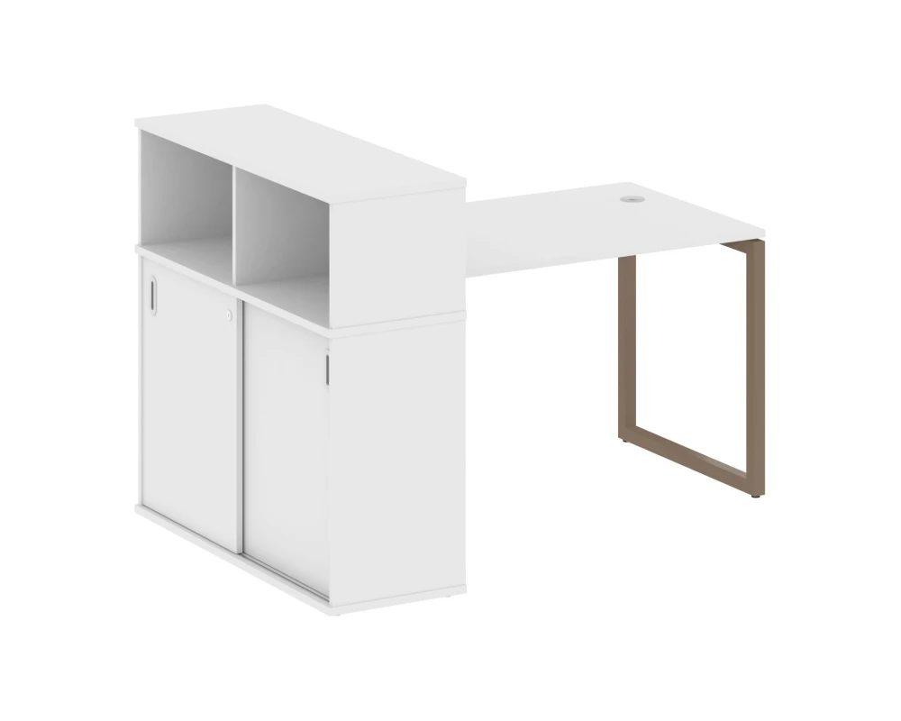 Стол письменный с шкафом-купе на О-образном м/к 1610x1120x1098 Метал Систем Куатро 4х4 / Metal System Quattro 4x4