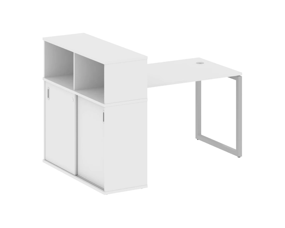 Стол письменный с шкафом-купе на О-образном м/к 1610x1120x1098 Метал Систем Куатро 4х4 / Metal System Quattro 4x4