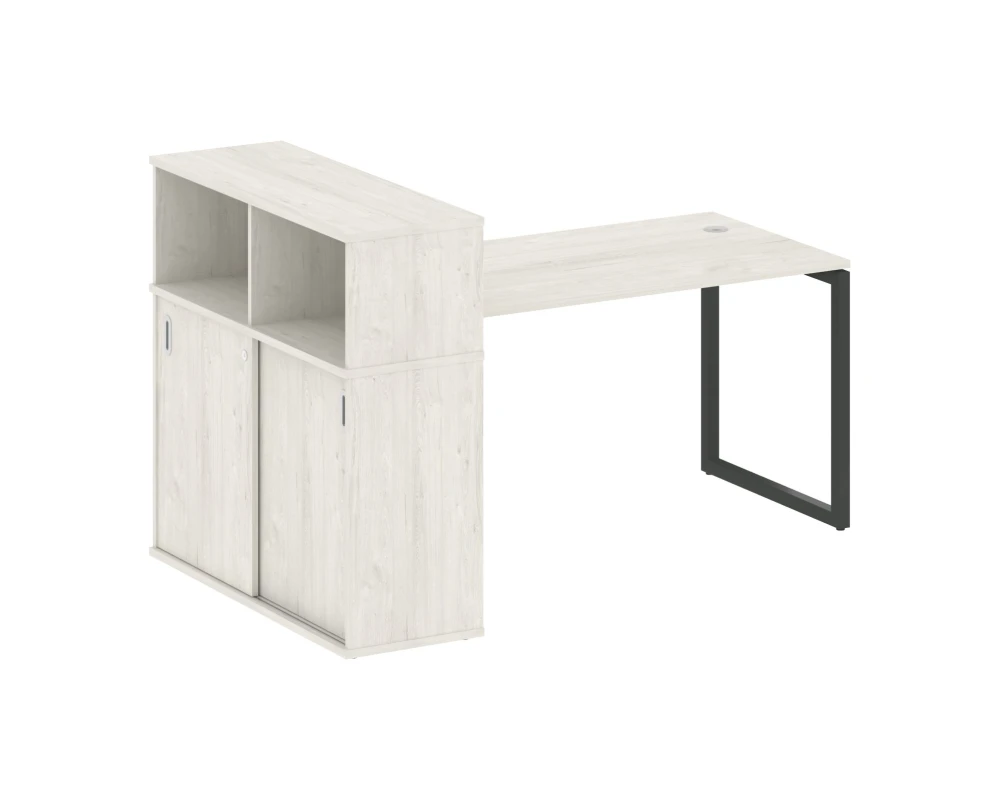 Стол письменный с шкафом-купе на О-образном м/к 1810x1120x1098 Метал Систем Куатро 4х4 / Metal System Quattro 4x4