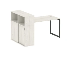 Стол письменный с шкафом-купе на О-образном м/к 1810x1120x1098 Метал Систем Куатро 4х4 / Metal System Quattro 4x4 images