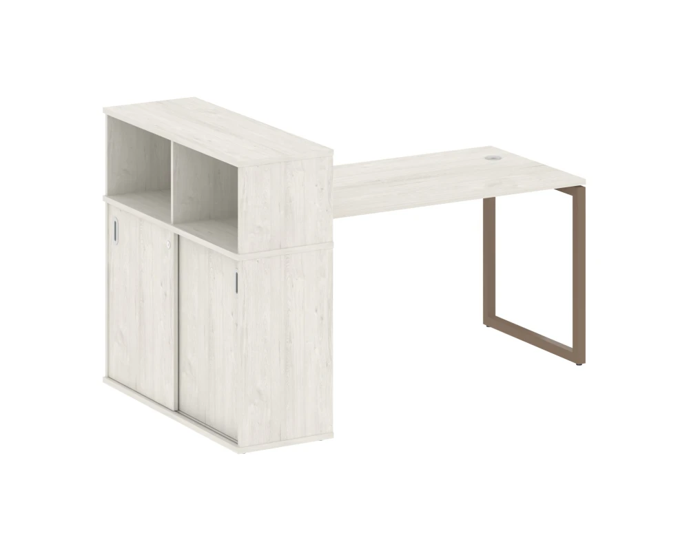 Стол письменный с шкафом-купе на О-образном м/к 1810x1120x1098 Метал Систем Куатро 4х4 / Metal System Quattro 4x4