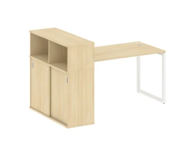 Стол письменный с шкафом-купе на О-образном м/к 1810x1120x1098 Метал Систем Куатро 4х4 / Metal System Quattro 4x4 images