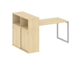 Стол письменный с шкафом-купе на О-образном м/к 1810x1120x1098 Метал Систем Куатро 4х4 / Metal System Quattro 4x4 images