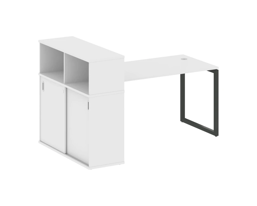 Стол письменный с шкафом-купе на О-образном м/к 1810x1120x1098 Метал Систем Куатро 4х4 / Metal System Quattro 4x4