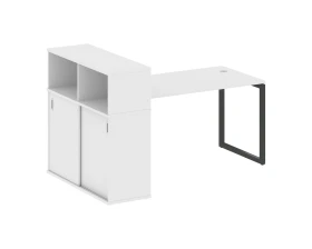 Стол письменный с шкафом-купе на О-образном м/к 1810x1120x1098 Метал Систем Куатро 4х4 / Metal System Quattro 4x4 images