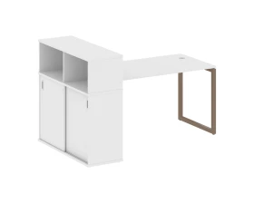 Стол письменный с шкафом-купе на О-образном м/к 1810x1120x1098 Метал Систем Куатро 4х4 / Metal System Quattro 4x4 images