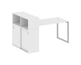 Стол письменный с шкафом-купе на О-образном м/к 1810x1120x1098 Метал Систем Куатро 4х4 / Metal System Quattro 4x4 images