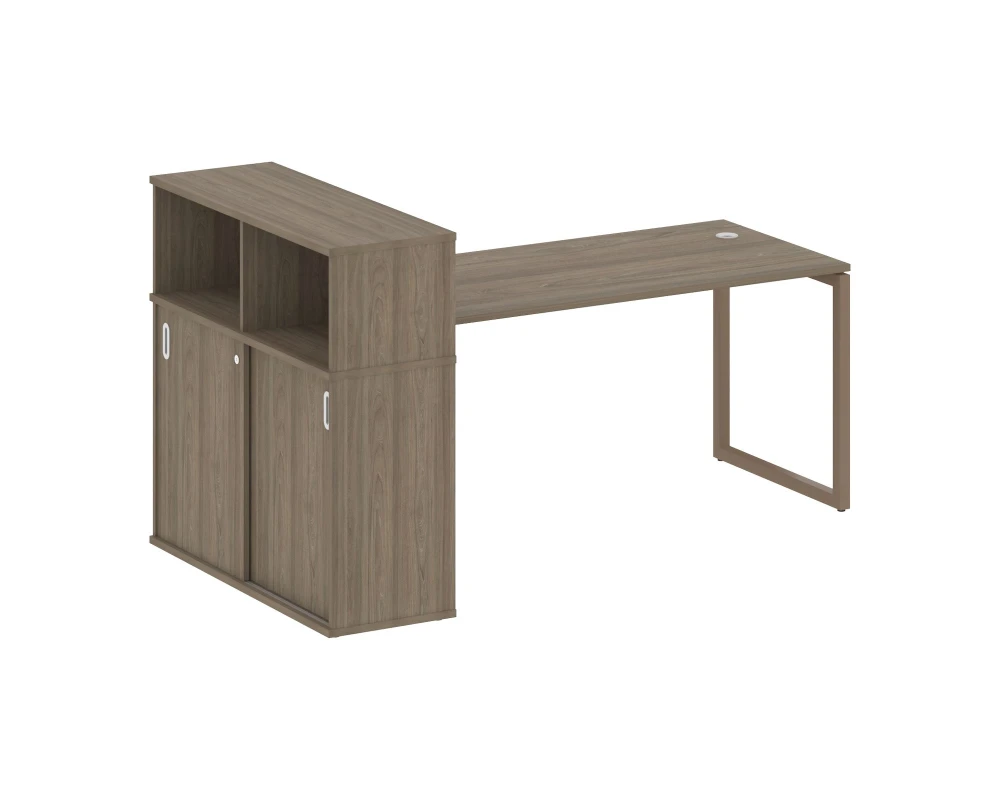 Стол письменный с шкафом-купе на О-образном м/к 2010x1120x1098 Метал Систем Куатро 4х4 / Metal System Quattro 4x4