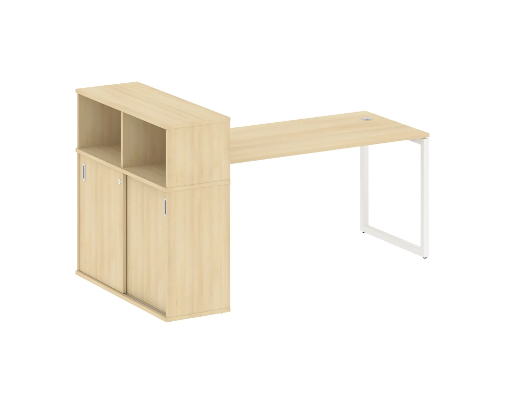 Стол письменный с шкафом-купе на О-образном м/к 2010x1120x1098 Метал Систем Куатро 4х4 / Metal System Quattro 4x4