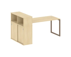 Стол письменный с шкафом-купе на О-образном м/к 2010x1120x1098 Метал Систем Куатро 4х4 / Metal System Quattro 4x4 images